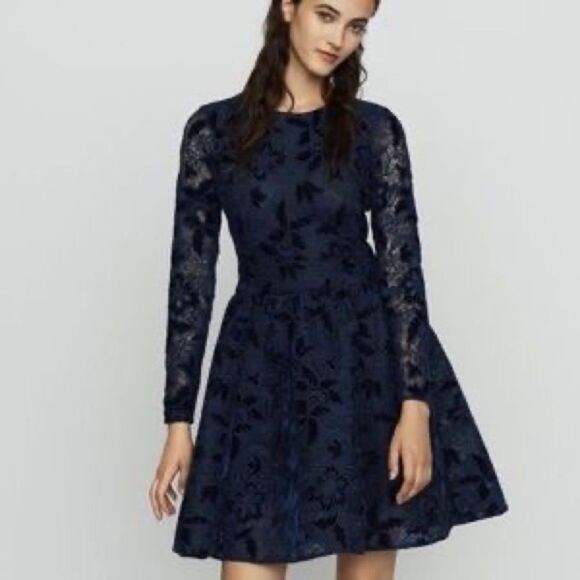 💛 Maje Skater Style Dress in Navy - Picture 9 of 11